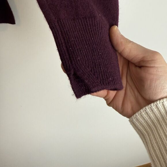 Vince Mock Turtleneck Wool & Cashmere Purple Sweater Women’s Size Small - Picture 6 of 13